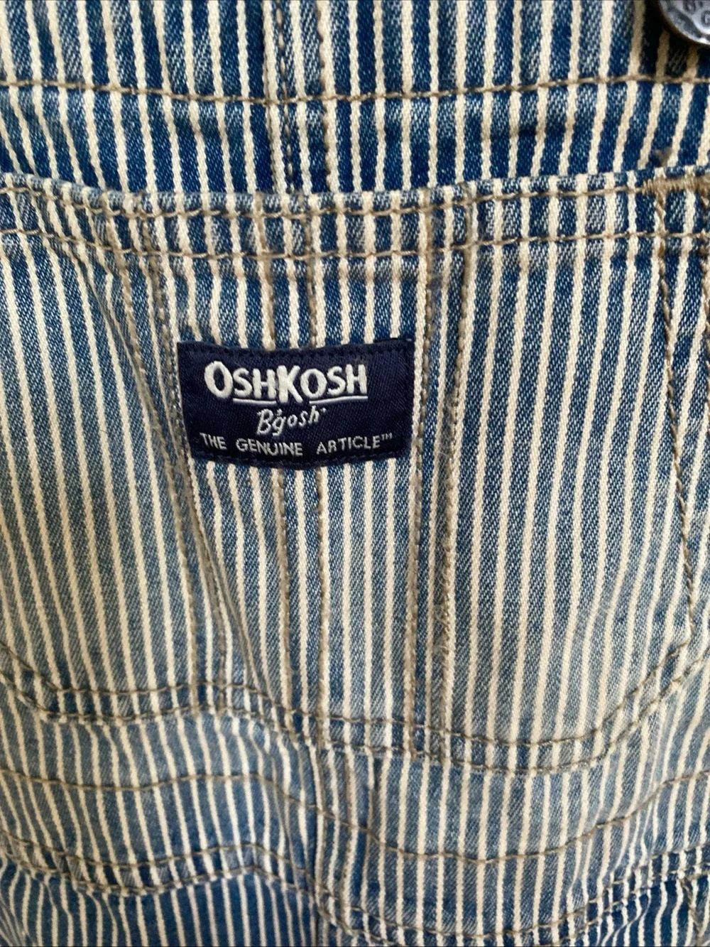 OshKosh B'gosh Blue and White Striped Toddler Overalls